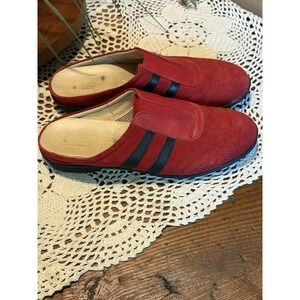 Geox Respira Red And Blue Suede Leather Slide Women's 7M  Italy‎ Patriotic